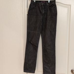 High waisted, tapered Gloria Vanderbilt gray jeans, size 8
